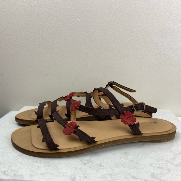 NWOT N5193F PLEASANT HERBAL TULIP Leather Sandals Comfort Padded Footbed - Picture 11 of 12